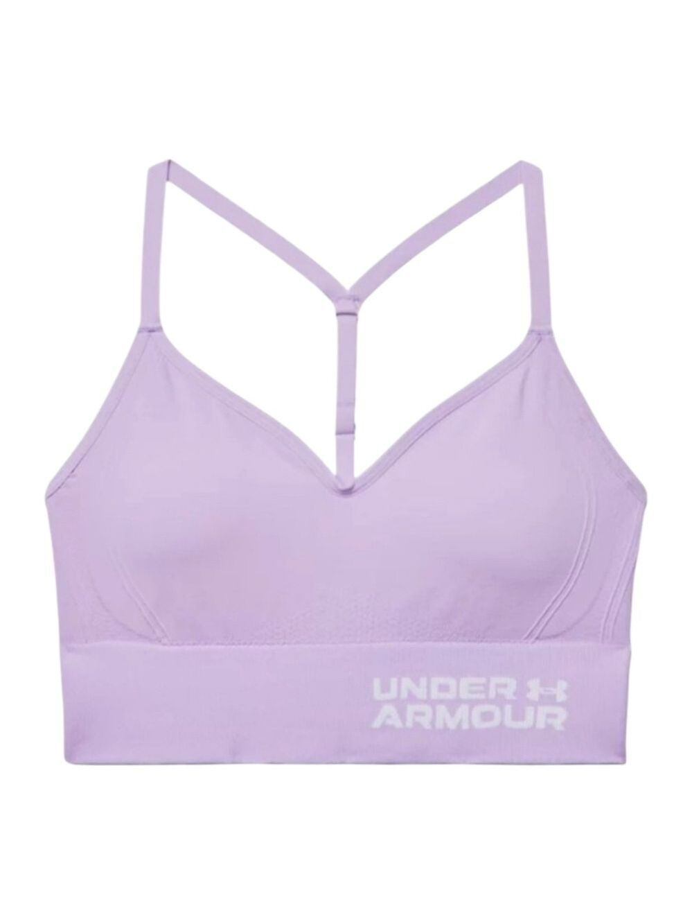 Under Armour Seamless Compression Sports Bra Size Medium Lavender Purple T-Back